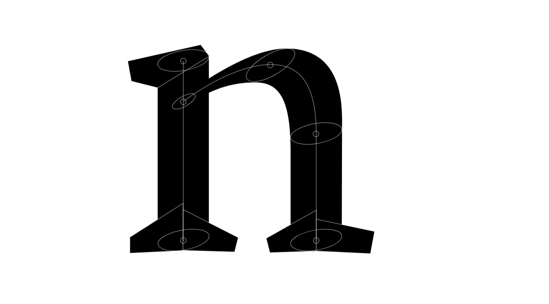 Make serif components, stroke component, skeleton type design components