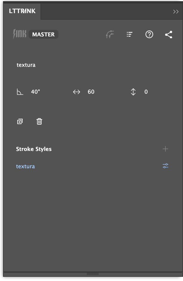 LTTR/INK UI panel in Adobe Illustrator